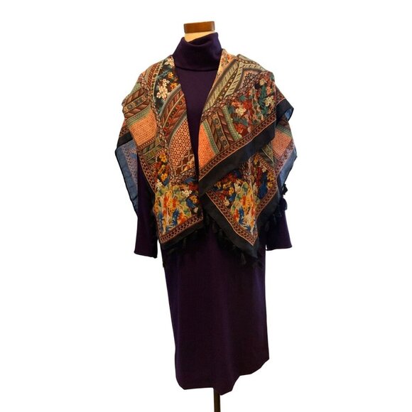 Ungaro vintage couture dress long sleeves high neck size 10 40ch 40H 42L - Picture 3 of 11